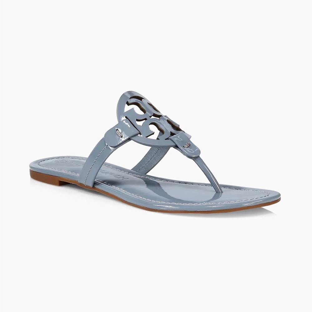 Tory Burch Patent Miller Sandal, Blue Calla